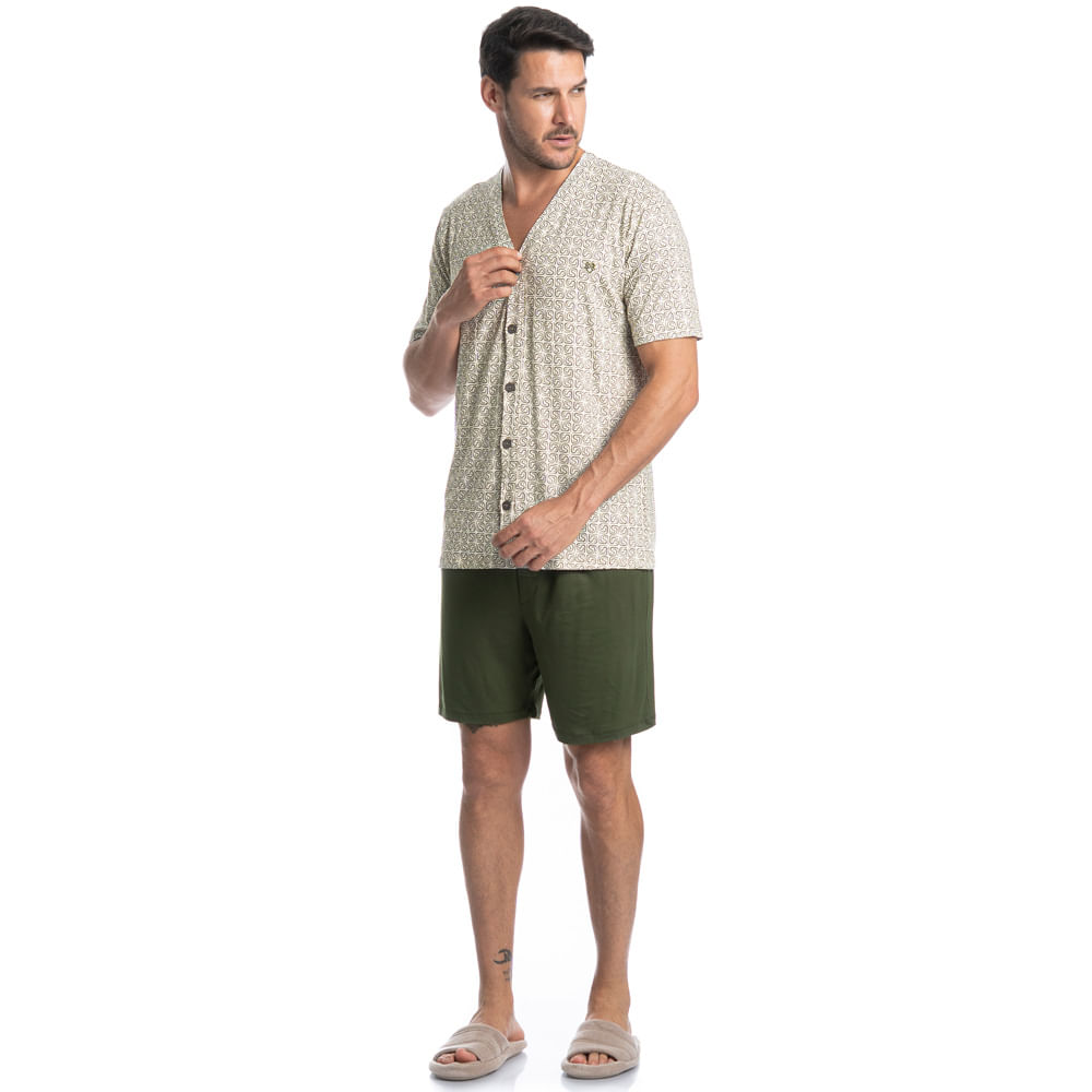Pijama Masculino Curto Americano Apolo Tombini - Imagem 3 - Mobile