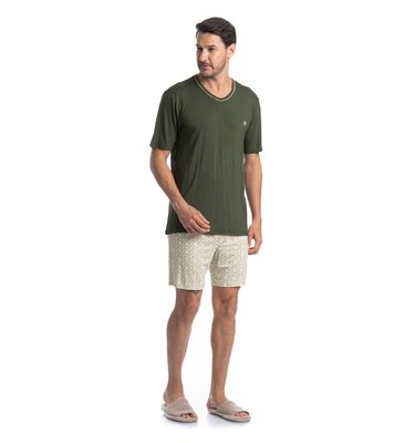 Pijama Masculino Curto Decote V Apolo Tombini - Imagem 3 - Mobile