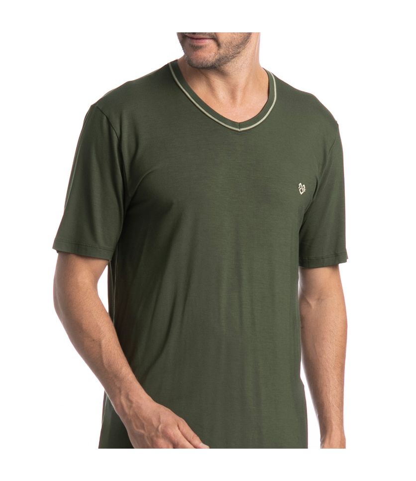 Pijama Masculino Curto Decote V Apolo Tombini - Imagem 5 - Desktop