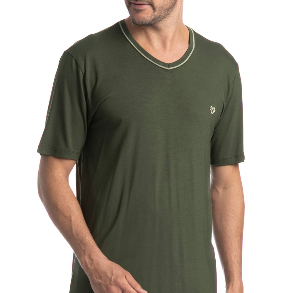 Pijama Masculino Curto Decote V Apolo Tombini - Imagem 5 - Mobile