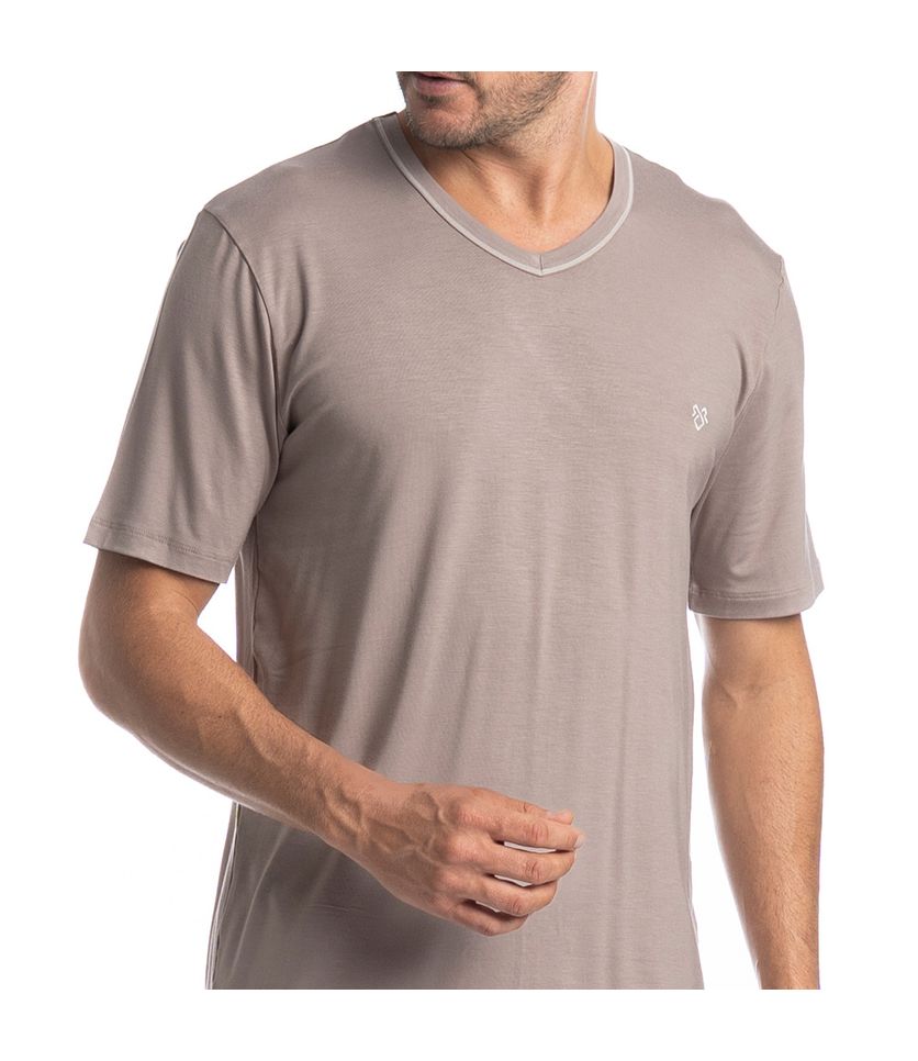 Pijama Masculino Curto Decote V Mateo Tombini - Imagem 5 - Desktop