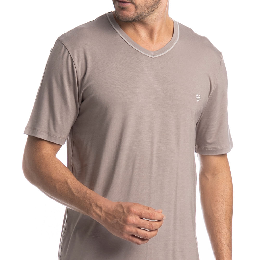 Pijama Masculino Curto Decote V Mateo Tombini - Imagem 5 - Mobile