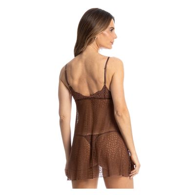 Camisola Em Renda Com Calcinha Cleo - Imagem 2 - Mobile