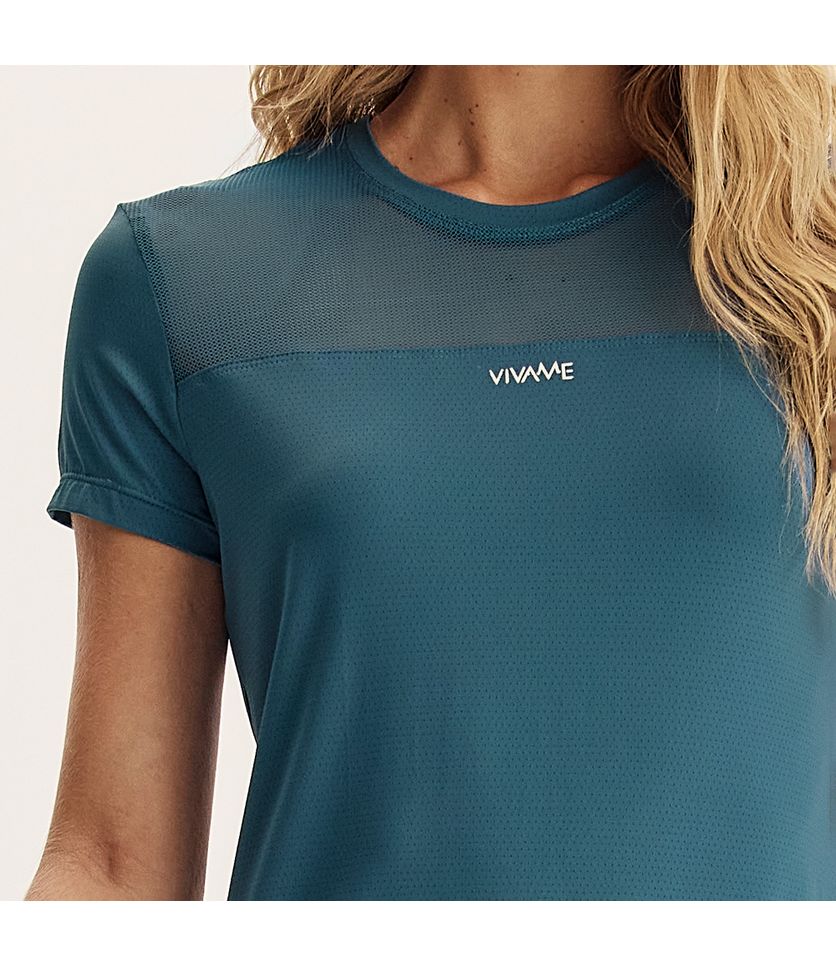 Camiseta Feminina Com Tela Dry-move Rebound Vivame - Imagem 5 - Desktop