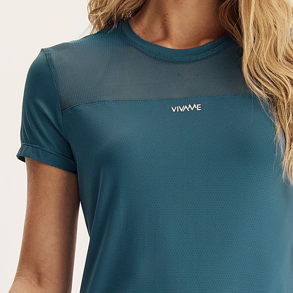 Camiseta Feminina Com Tela Dry-move Rebound Vivame - Imagem 5 - Mobile