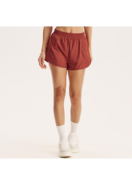 Shorts Feminino Duplo Run Harvest Vivame Vinho - Imagem 1
