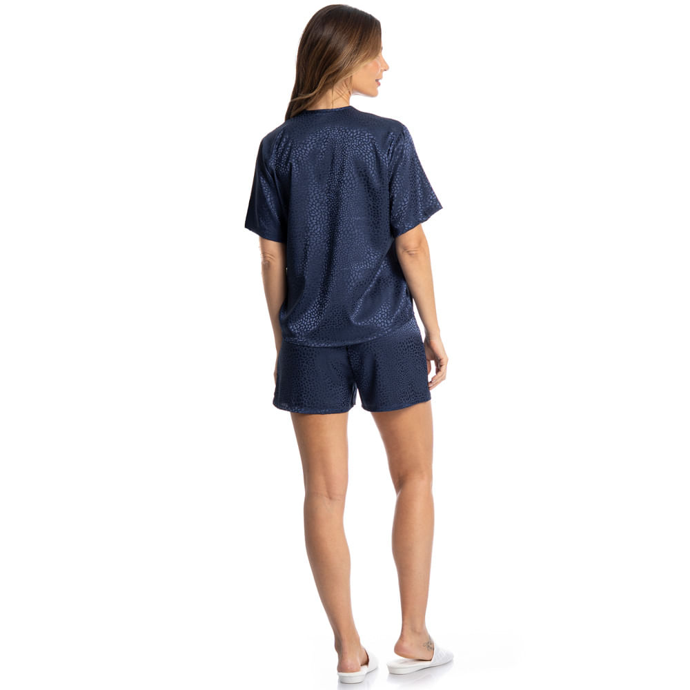 Pijama Feminino Curto Americano Marina - Imagem 4 - Mobile
