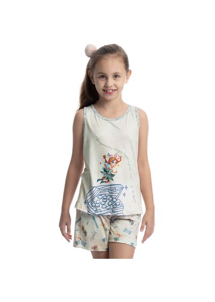 Pijama Infantil Curto Regata Sininho Branco - Imagem 1