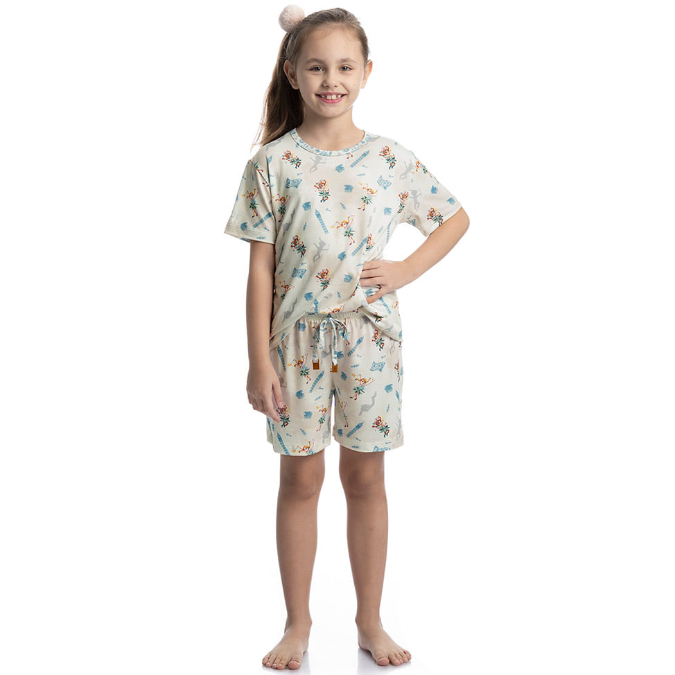 Pijama Curto Infantil Sininho - Imagem 3 - Mobile