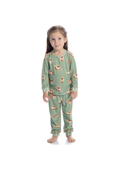 Pijama Infantil Longo Lyla Sports Verde - Imagem 1