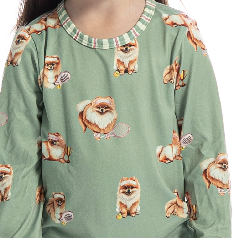 Pijama Infantil Longo Lyla Sports Verde - Imagem 2
