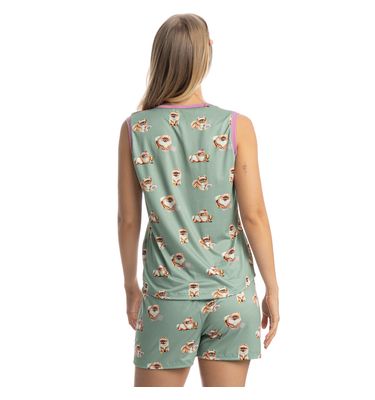 Pijama Curto Regata Decote V Lyla Sports - Imagem 2 - Mobile