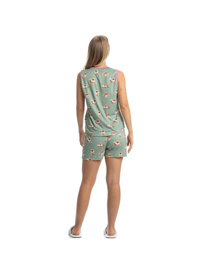 Pijama Curto Regata Decote V Lyla Sports - Imagem 4 - Desktop