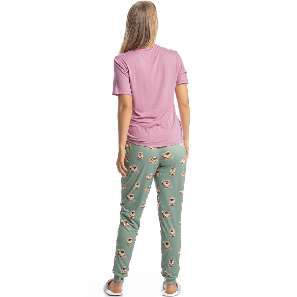 Pijama Longo Manga Curta Lyla Sports - Imagem 4 - Mobile