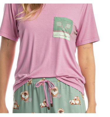 Pijama Longo Manga Curta Lyla Sports - Imagem 5 - Mobile