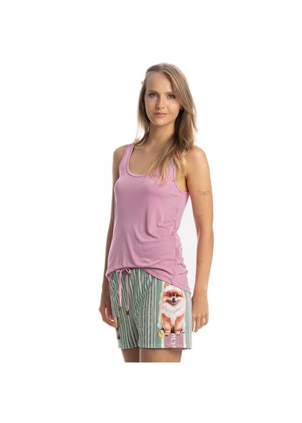 Pijama Feminino Curto Regata Lyla Sports Verde - Imagem 1