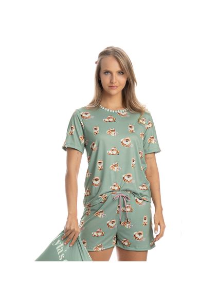 Pijama Curto Lyla Sports Verde - Imagem 1
