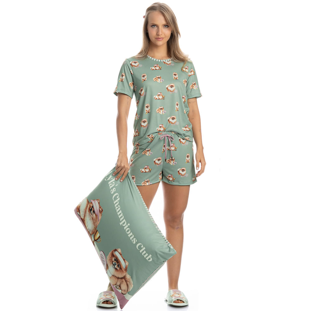 Pijama Curto Lyla Sports - Imagem 3 - Mobile