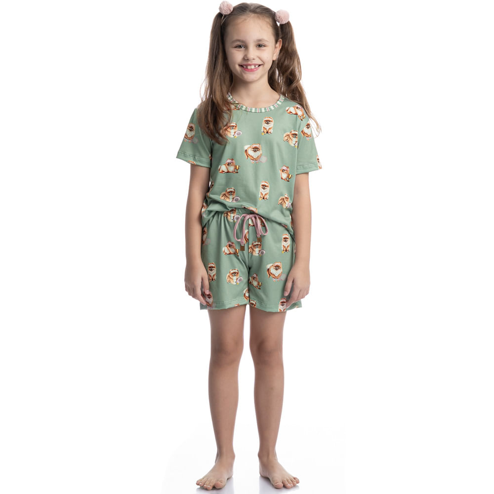 Pijama Curto Infantil Lyla Sports - Imagem 3 - Mobile