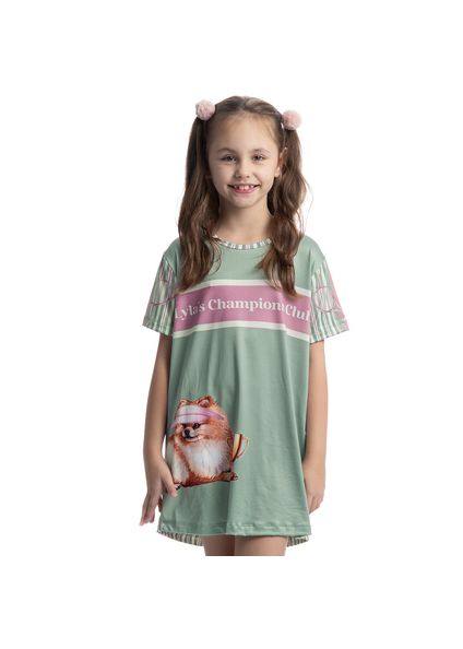 Camisão Curto Infantil Lyla Sports Verde - Imagem 1
