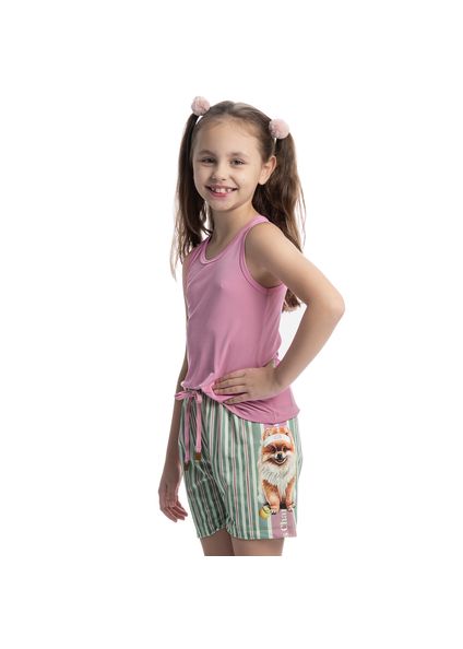 Pijama Infantil Curto Regata Lyla Sports Verde - Imagem 1