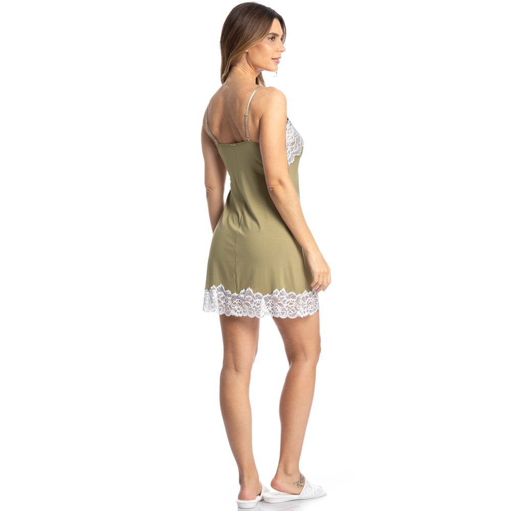 Camisola Curta Com Renda Aurora - Imagem 4 - Mobile