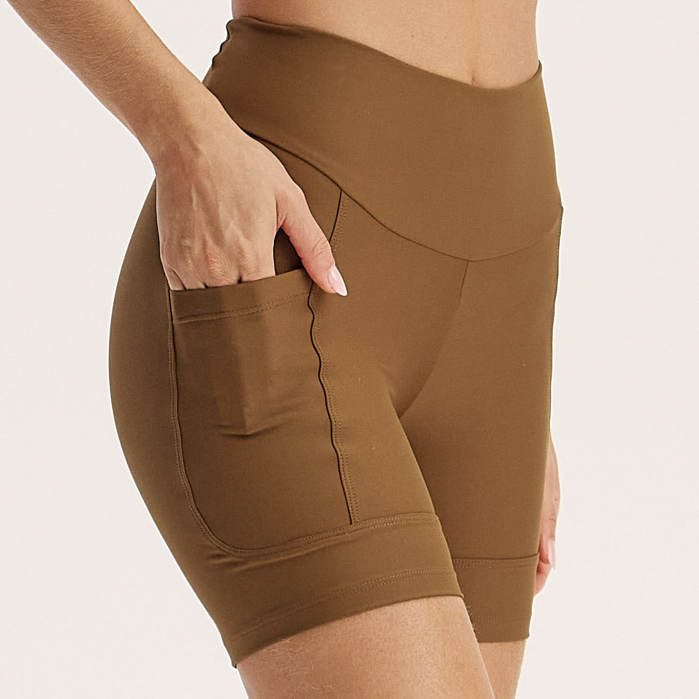 Shorts Médio Comfort Shape Com 2 Bolsos Teak Vivame - Imagem 5 - Mobile