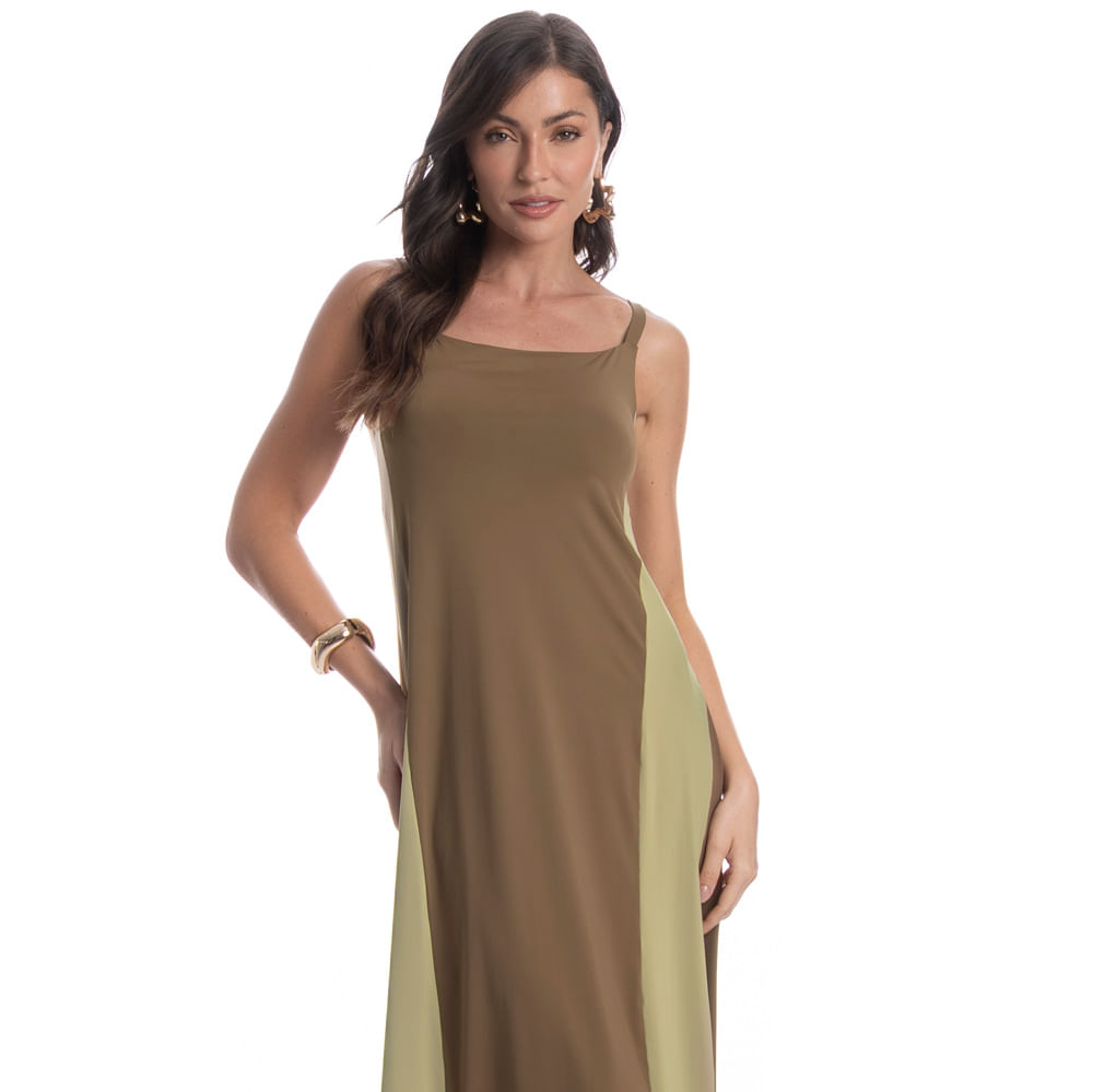Vestido Amplo Duomare Marrom - Imagem 1