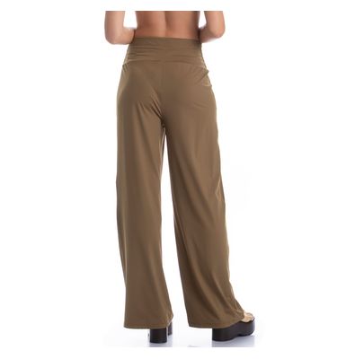 Calça Feminina Com Cós Frontal Franzido Cravo - Imagem 2 - Mobile
