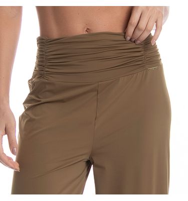 Calça Feminina Com Cós Frontal Franzido Cravo - Imagem 5 - Mobile
