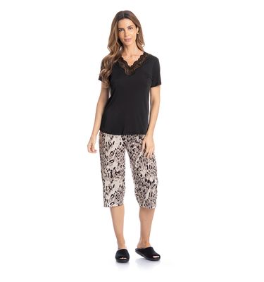 Pijama Feminino Pescador Com Renda Betina - Imagem 3 - Mobile