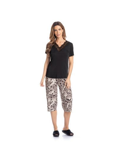Pijama Feminino Pescador Com Renda Betina - Imagem 3 - Desktop