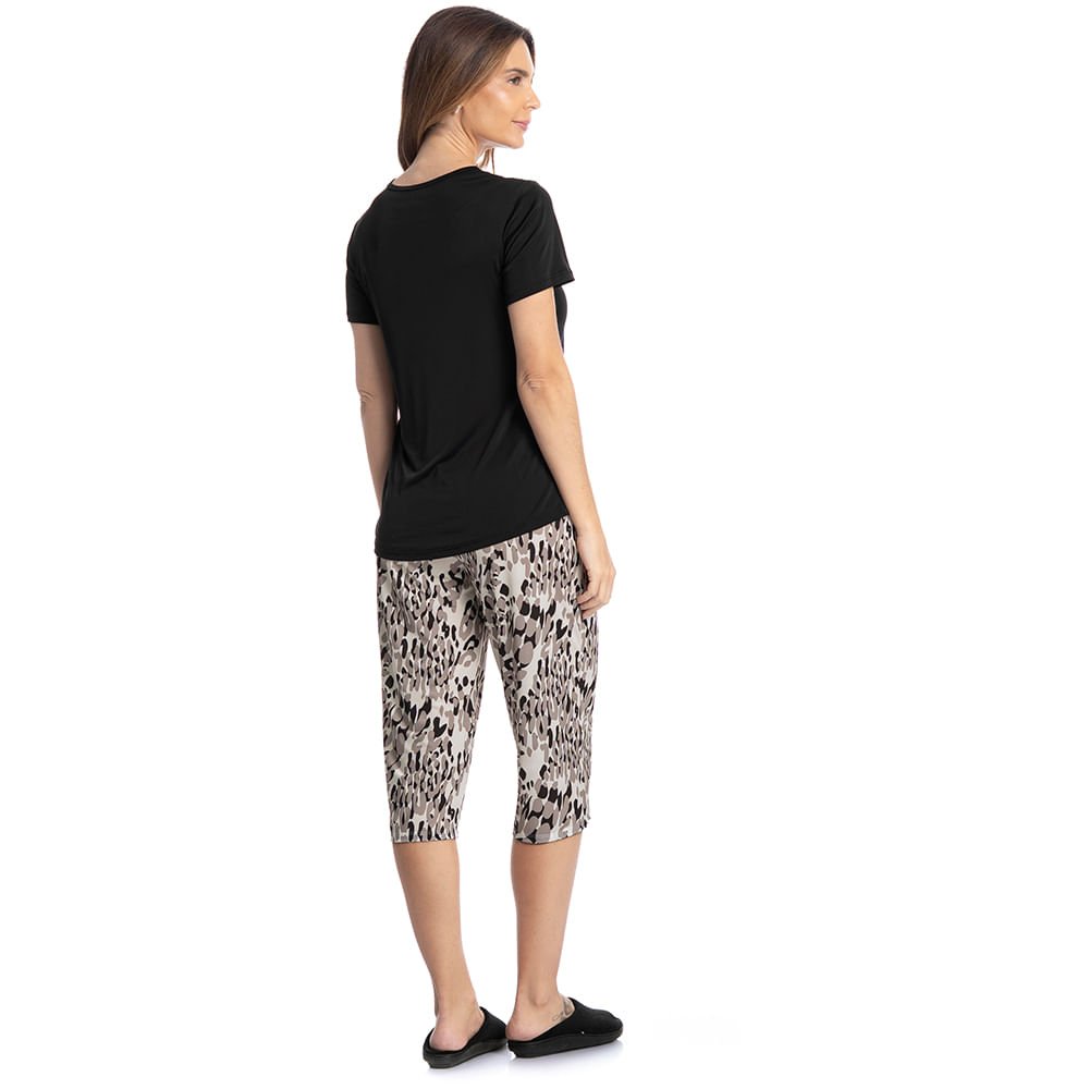 Pijama Feminino Pescador Com Renda Betina - Imagem 4 - Mobile