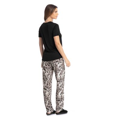 Pijama Feminino Longo Manga Curta Betina - Imagem 4 - Mobile