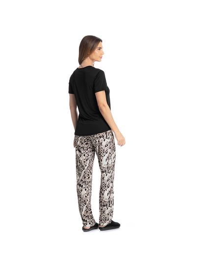 Pijama Feminino Longo Manga Curta Betina - Imagem 4 - Desktop