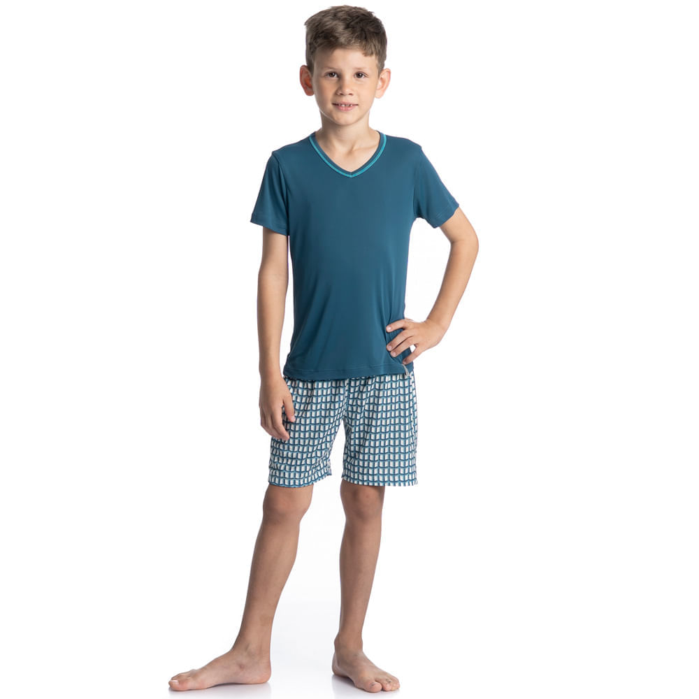 Pijama Masculino Curto Infantil Clóvis Tombini - Imagem 3 - Mobile
