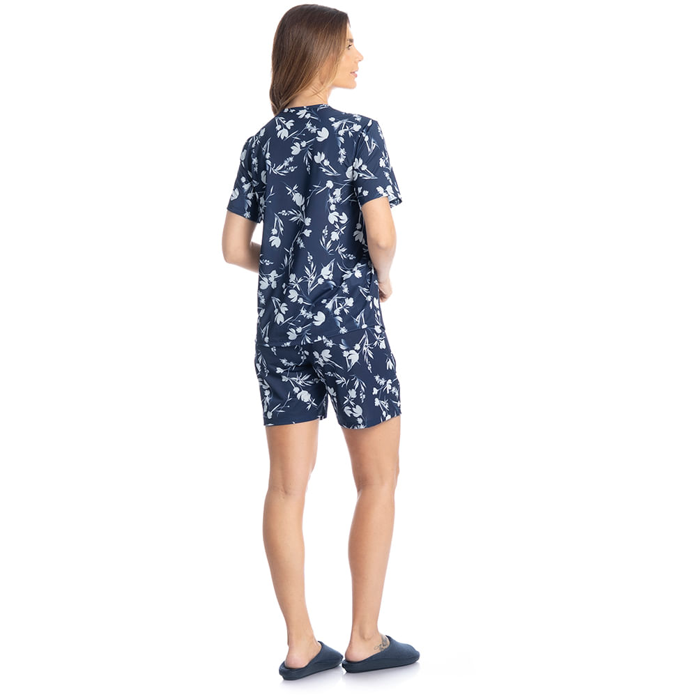 Pijama Feminino Shortão Americano Joana - Imagem 4 - Mobile