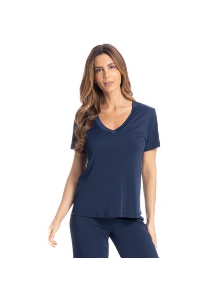 Pijama Feminino Pescador Joana Azul-marinho - Imagem 1