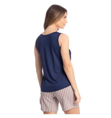 Pijama Feminino Shortão Regata Isabel - Imagem 2 - Mobile
