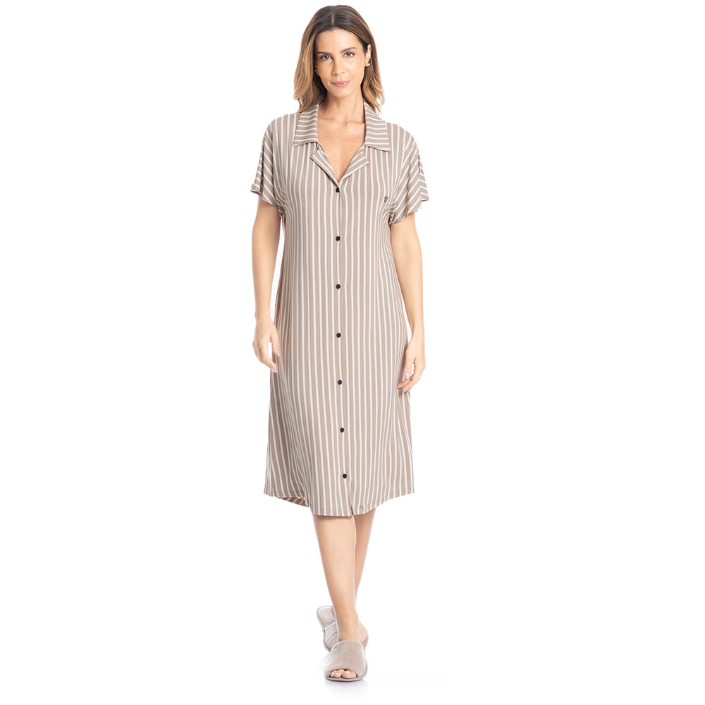 Camisão Feminino Abotoado Médio Isabel - Imagem 3 - Mobile