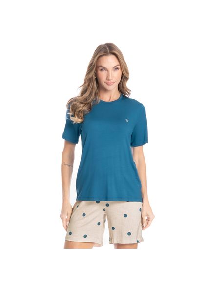 Pijama Feminino Shortão Maiara Azul-2 - Imagem 1