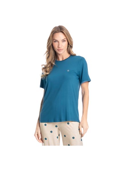 Pijama Feminino Pescador Maiara Azul-2 - Imagem 1