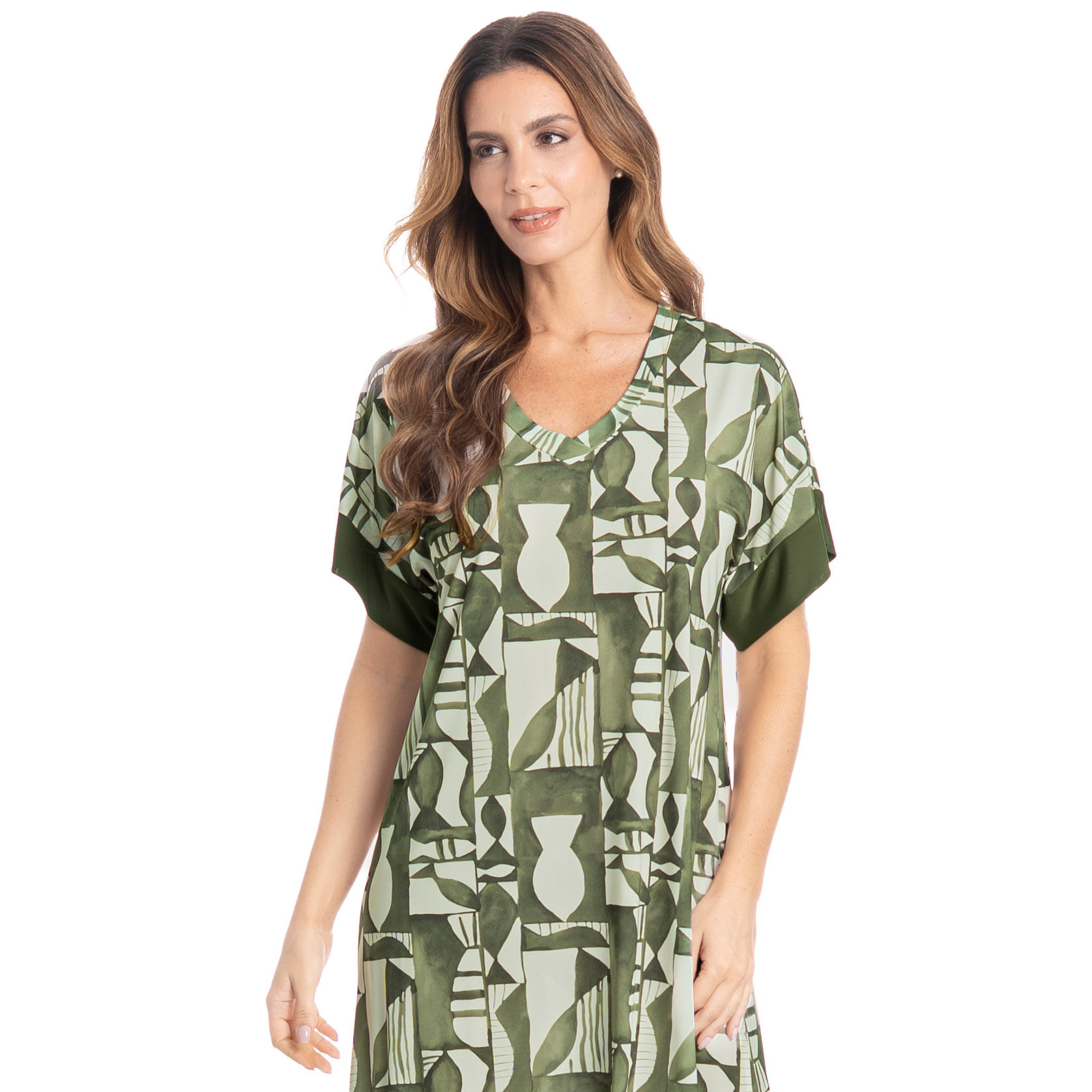 Kaftan Feminino Longo Teresa Verde - Imagem 1