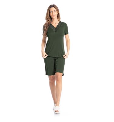 Pijama Feminino Bermuda Amanda - Imagem 3 - Mobile