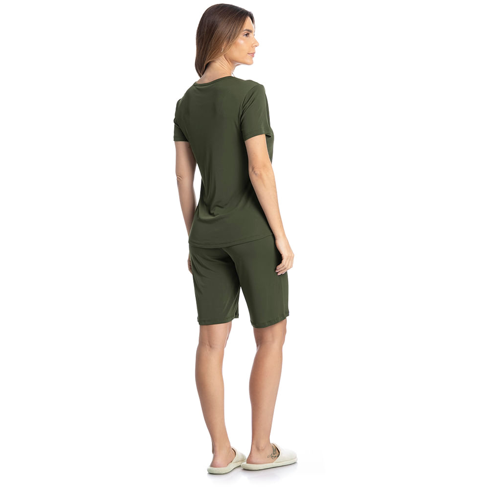 Pijama Feminino Bermuda Amanda - Imagem 4 - Mobile