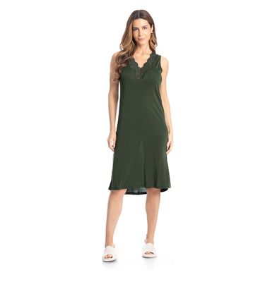 Camisão Médio Regata Com Renda Amanda - Imagem 3 - Mobile