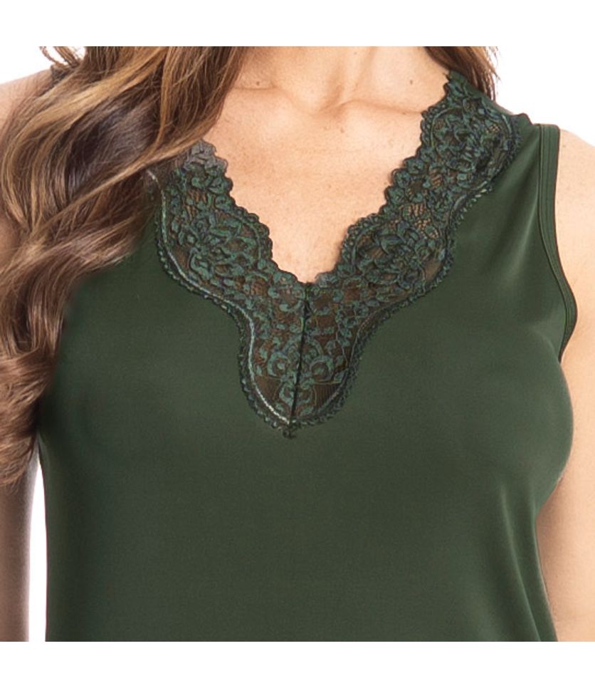 Camisão Médio Regata Com Renda Amanda - Imagem 5 - Desktop