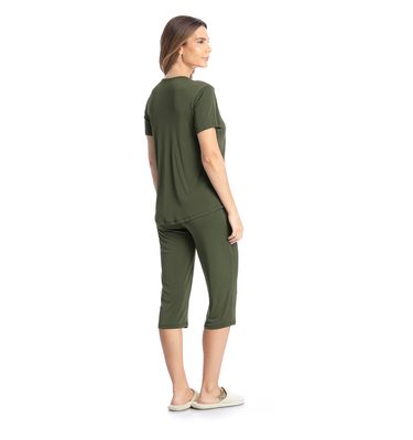 Pijama Feminino Pescador Com Renda Amanda - Imagem 4 - Mobile