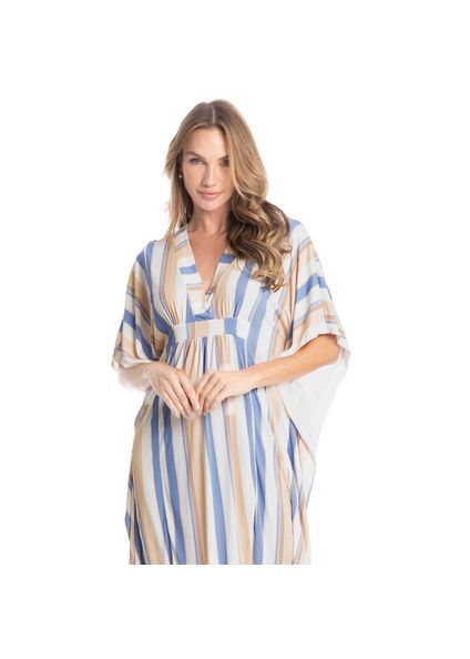 Kaftan Feminino Médio Paola Azul - Imagem 1