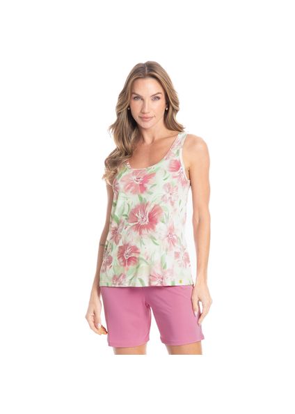 Pijama Feminino Shortão Regata Julia Rosa - Imagem 1
